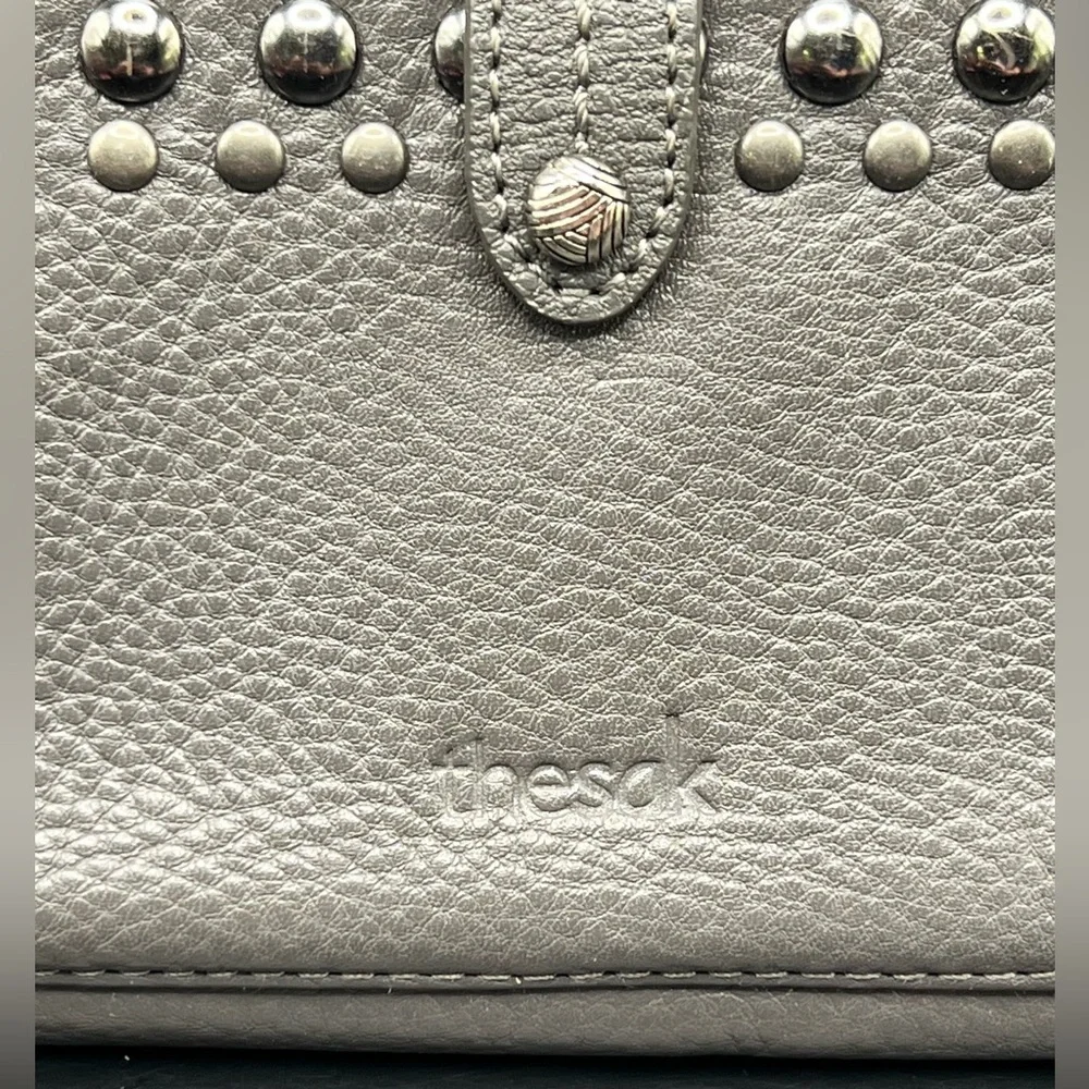 The Sak‎ - Gray Studded Leather Wristlet- Pre- Owned
